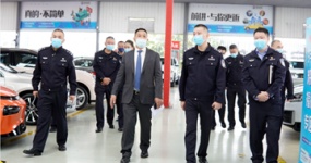 Warmly welcome Deputy Captain Xu Jia of the Chongqing Traffic Patrol Corps and his party to visit Huanyu Automobile to guide the work